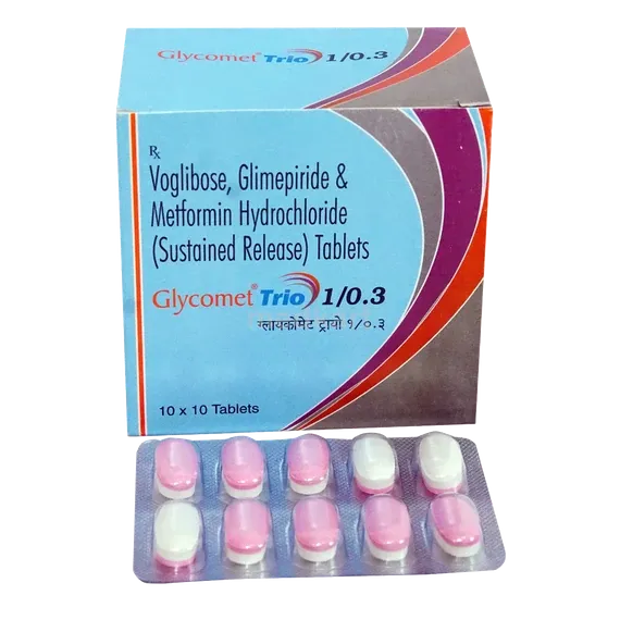 glycomet trio 1/0.3mg tablet 10's